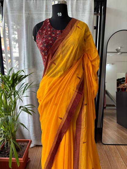 YELLOW JAMDANI SAREE