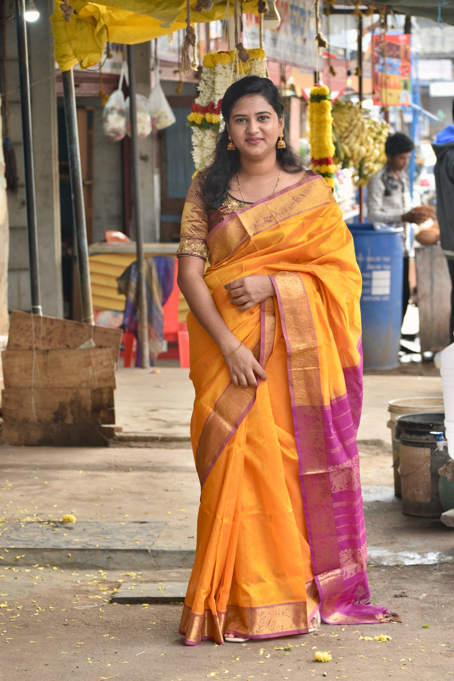 YELLOW KANCHI SILK COTTON