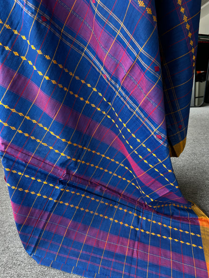 BLUE DHANIAKHALI SAREE
