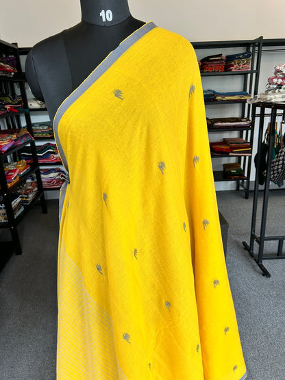 YELLOW JAMDANI SAREE