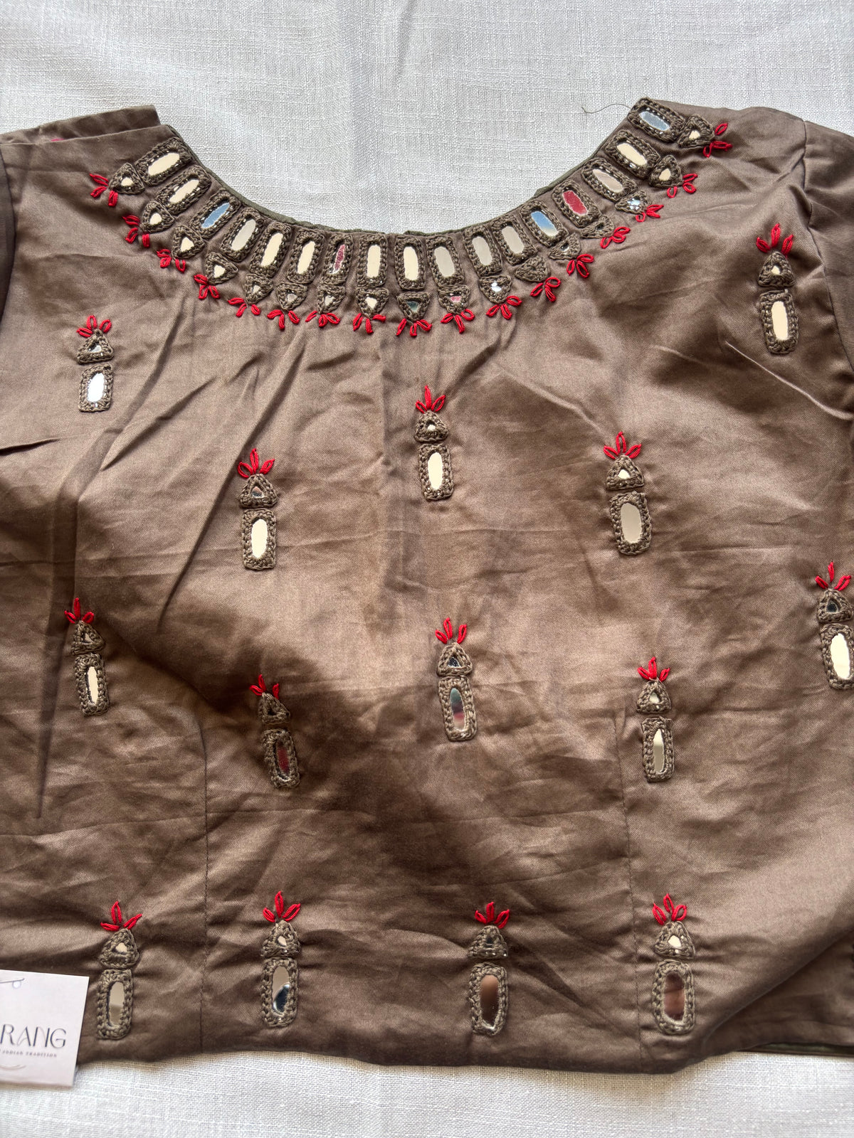 Brown Embroidered blouse
