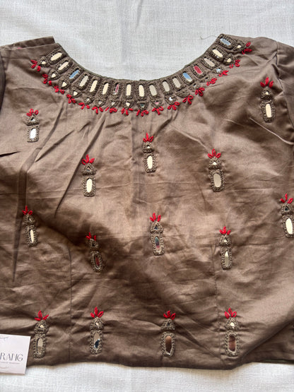 Brown Embroidered blouse