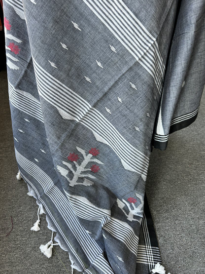 GREY JAMDANI SAREE