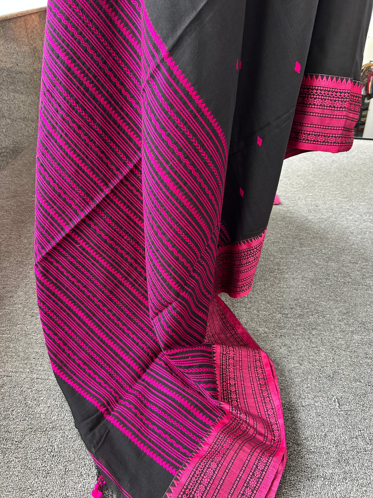 BLACK MERCERISED SAREE