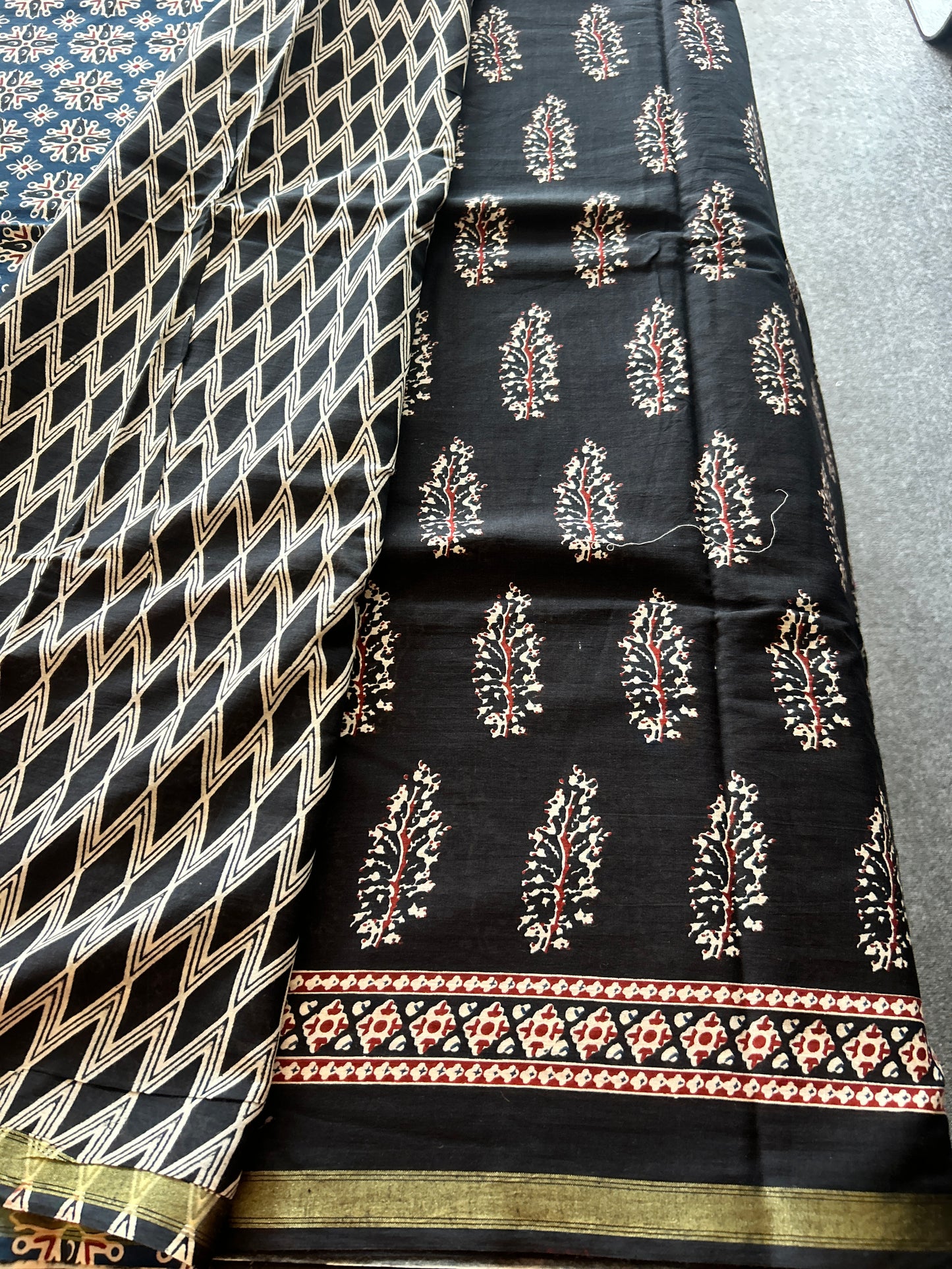 Black chanderi mul cotton