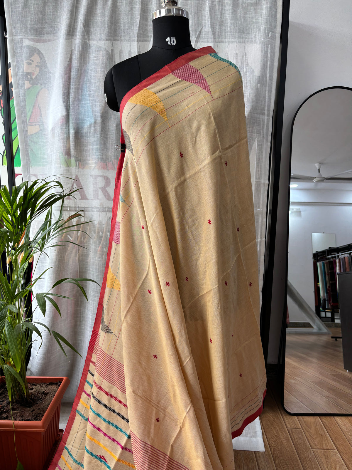 BEIGE JAMDANI SAREE