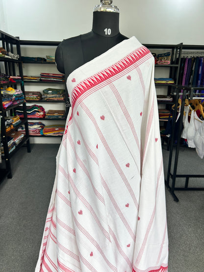 WHITE DHANIAKHALI SAREE
