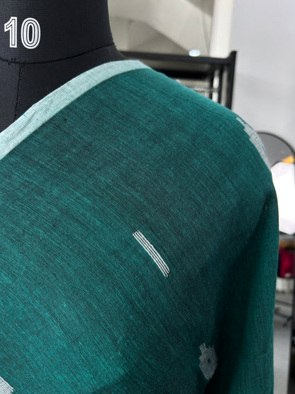 GREEN MUL JAMDANI SAREE