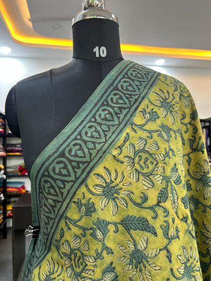 GREEN AJRAKH MUL SAREE