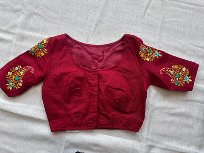 Maroon Embroidered blouse