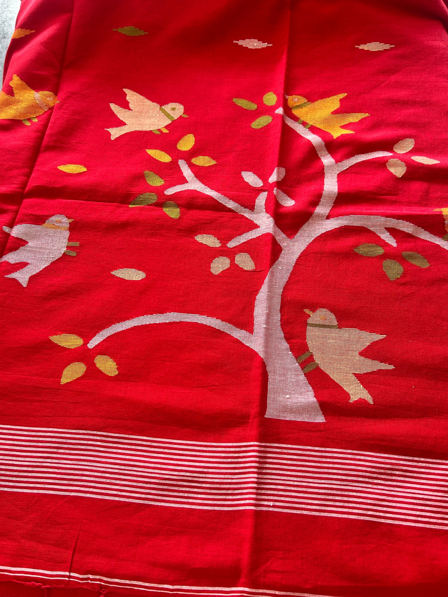 RED MUL JAMDANI SAREE