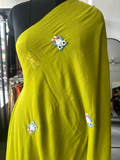 GREEN OWL MUL SAREE