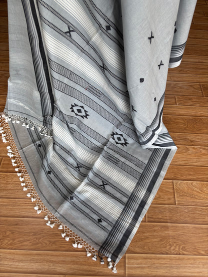 GREY BHUJODI SAREE