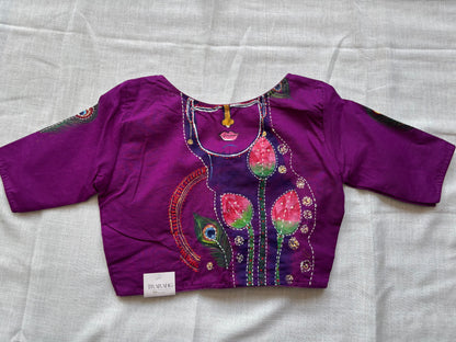 Purple hand painted blouse