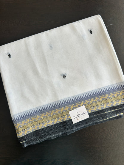 WHITE DHANIAKHALI SAREE