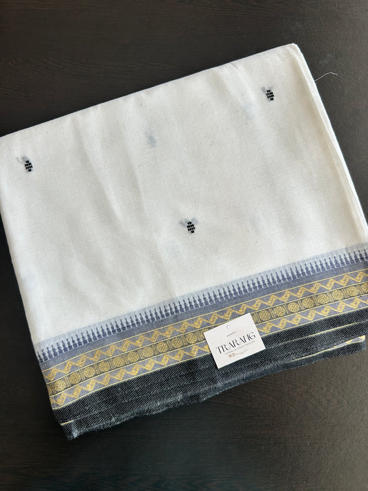 WHITE DHANIAKHALI SAREE