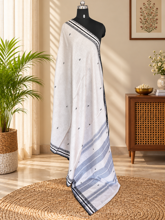 OFF WHITE DHANIAKHALI SAREE