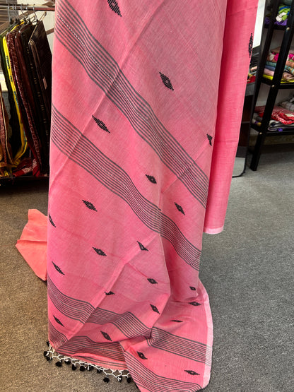 PINK MUL JAMDANI SAREE
