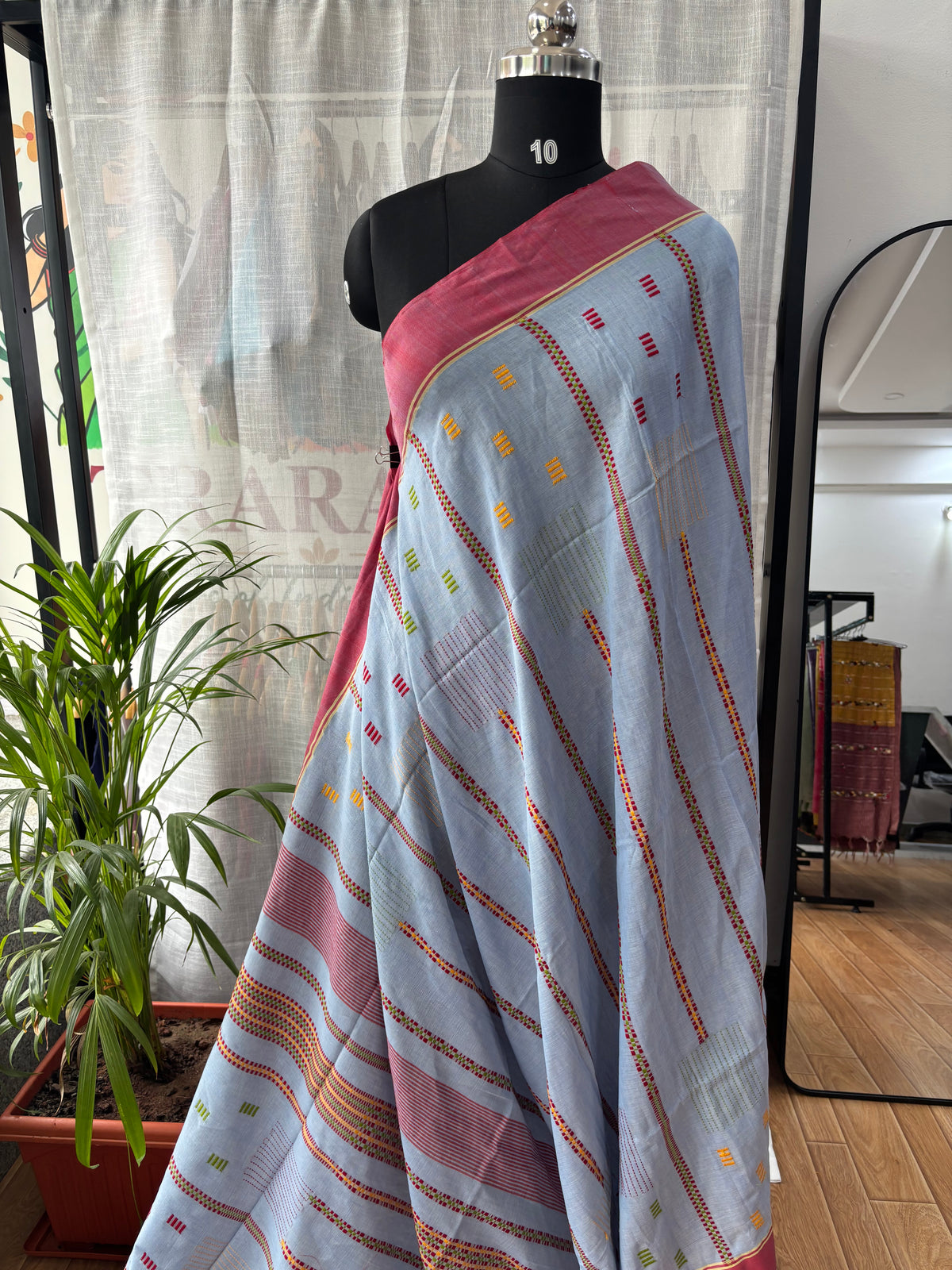 LIGHT BLUE JAMDANI SAREE