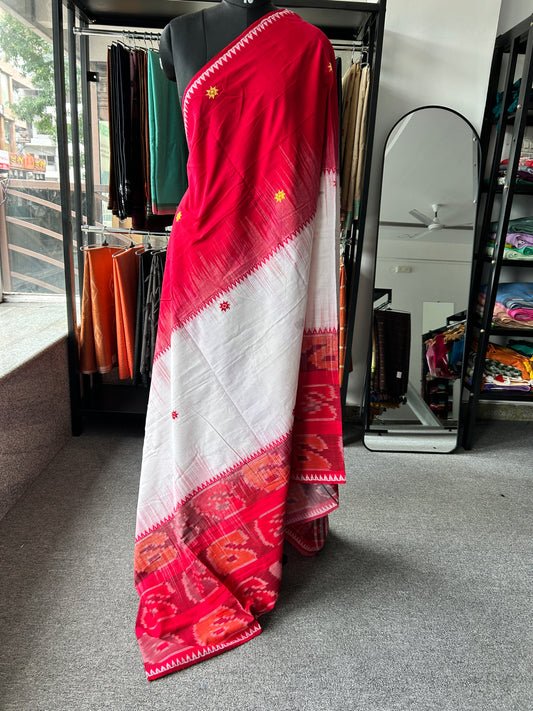 RED DHANIAKHALI SAREE