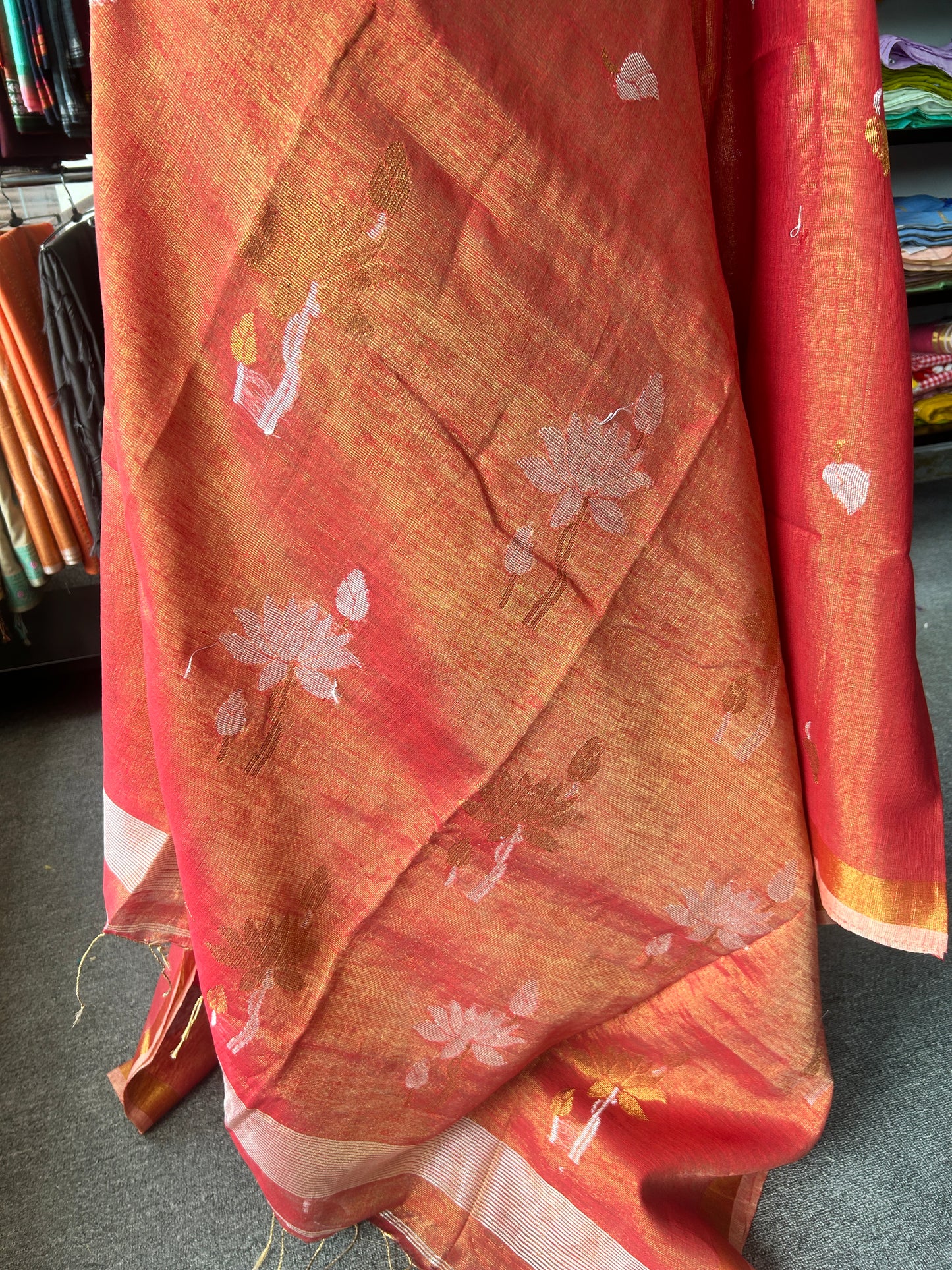 ORANGE TISSUE JAMDANI