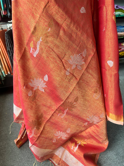 ORANGE TISSUE JAMDANI