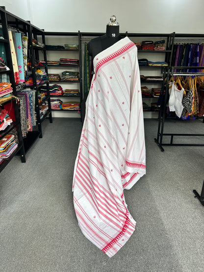 WHITE DHANIAKHALI SAREE
