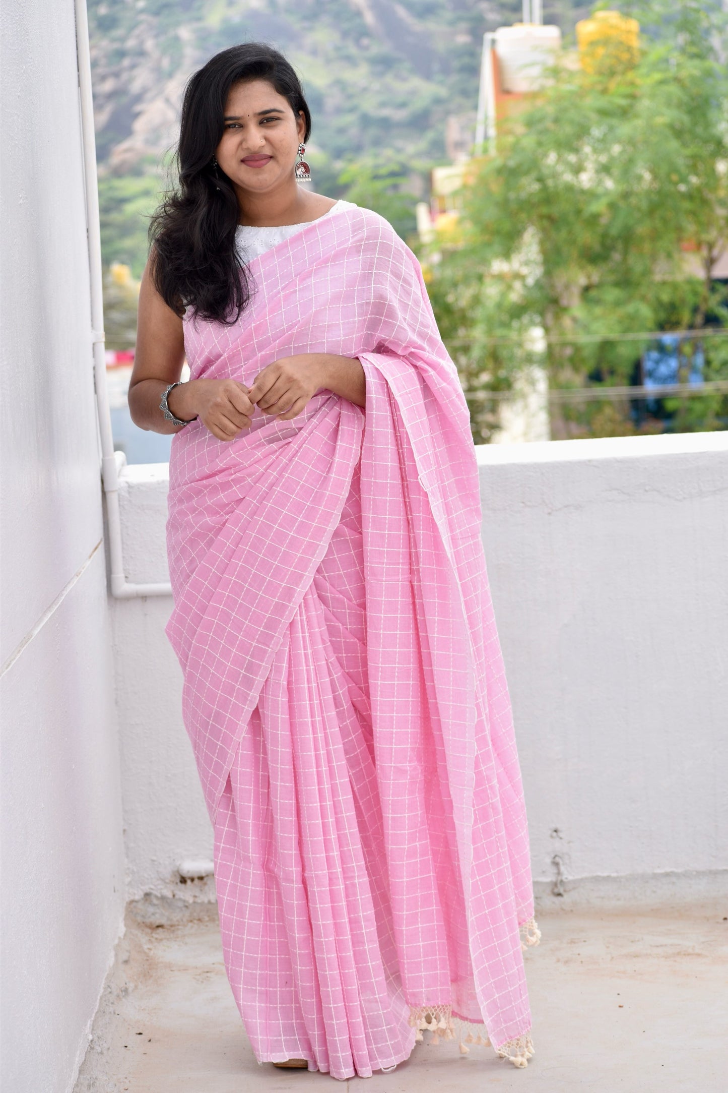 PINK KATHA SAREE