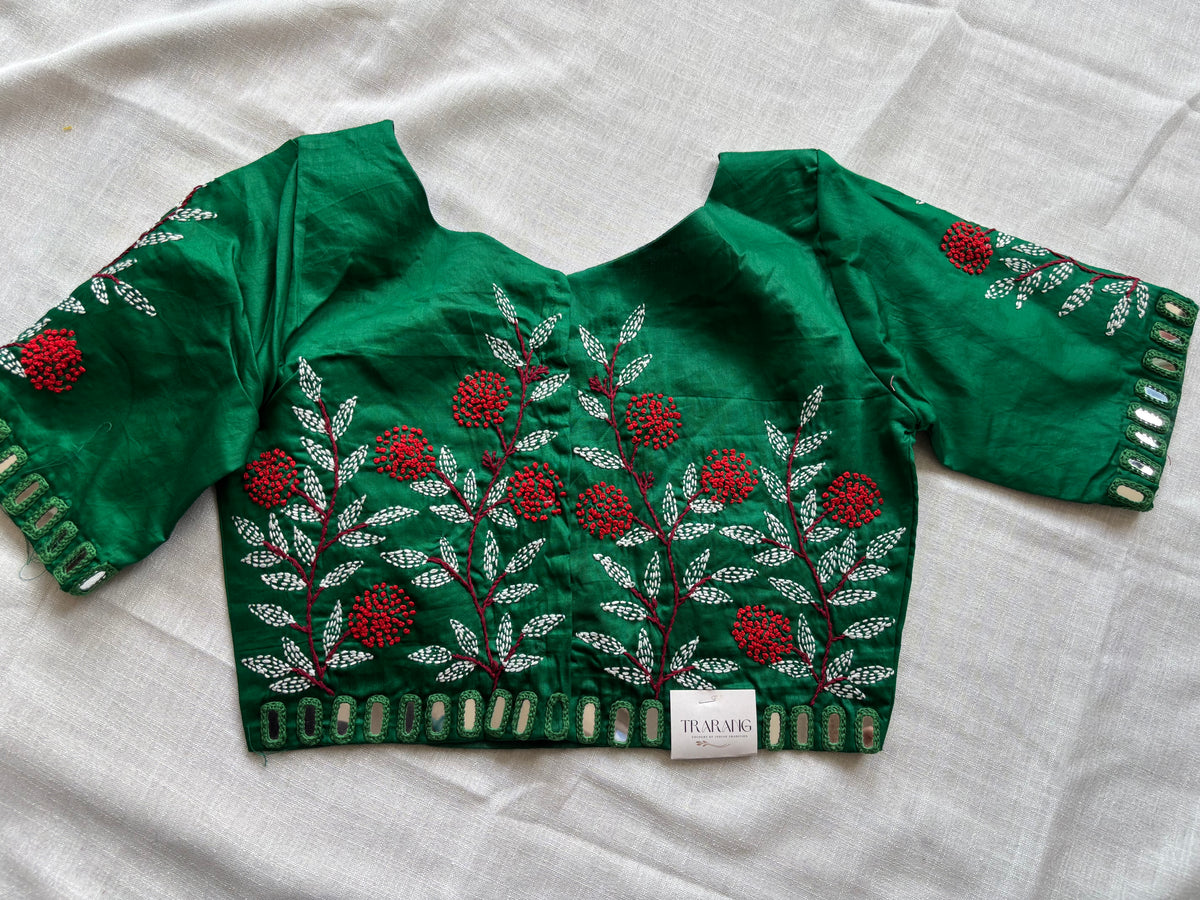 Green Embroidered blouse