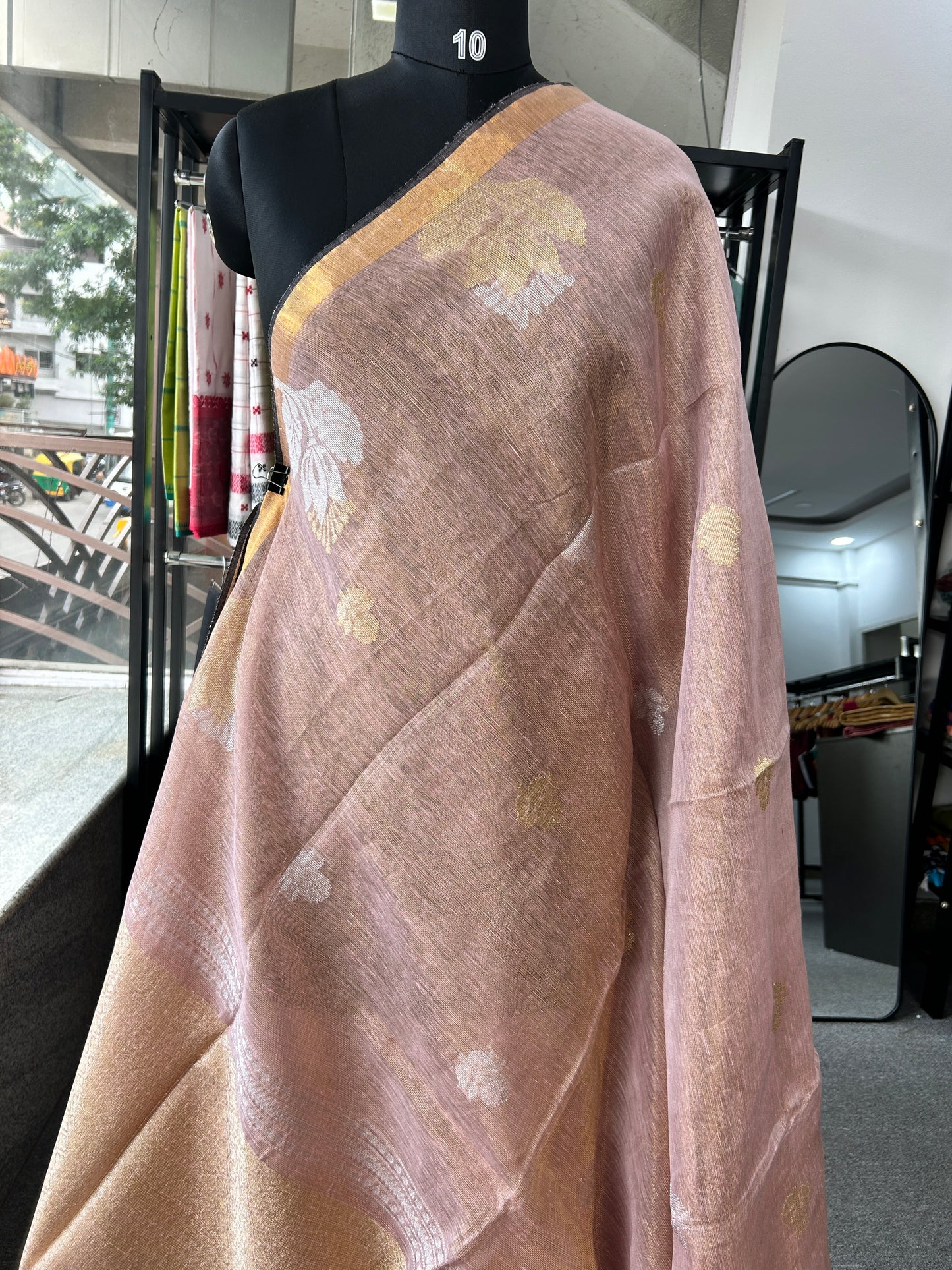 PINK TISSUE JAMDANI