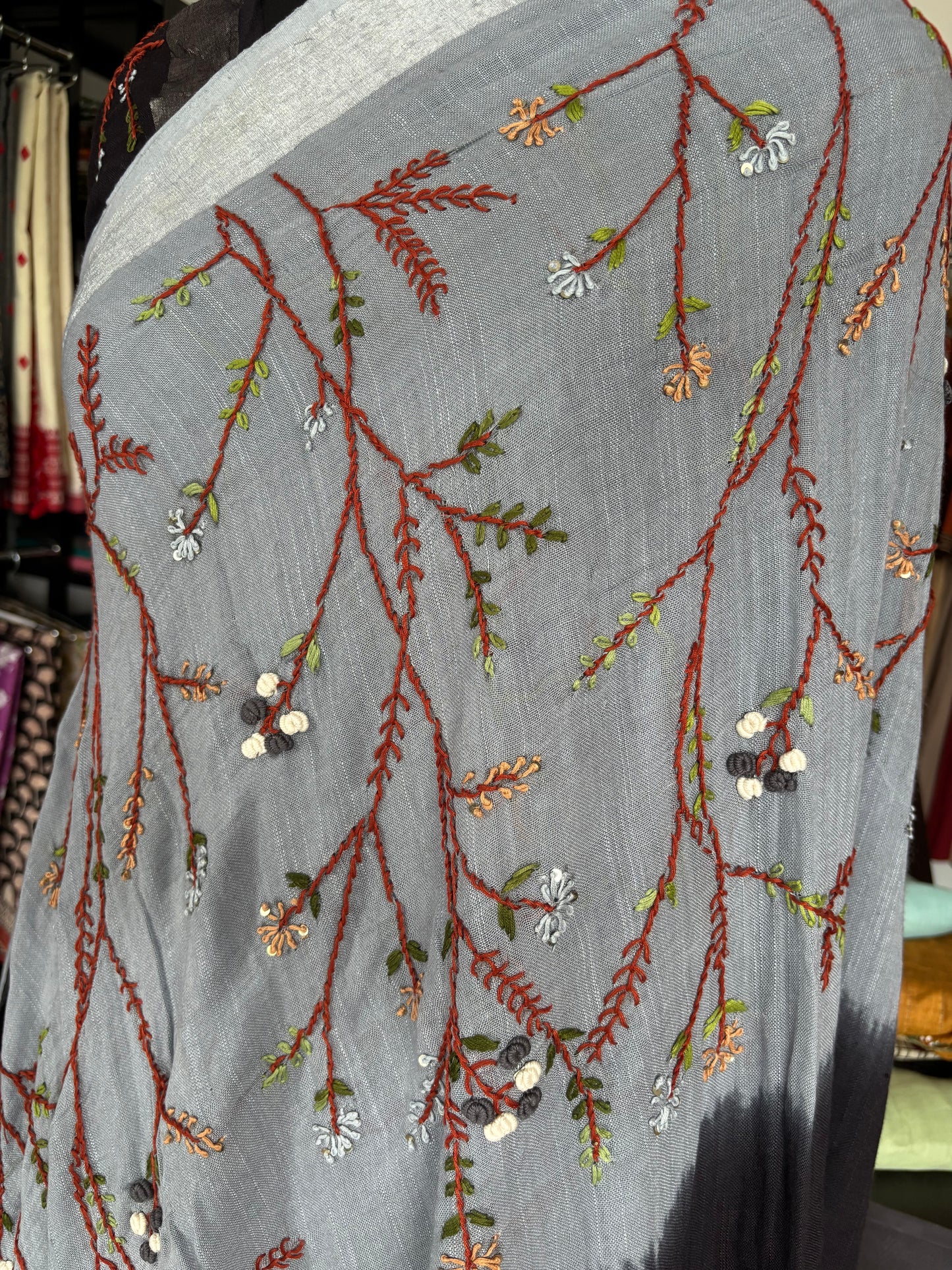 BLACK LINEN SAREE