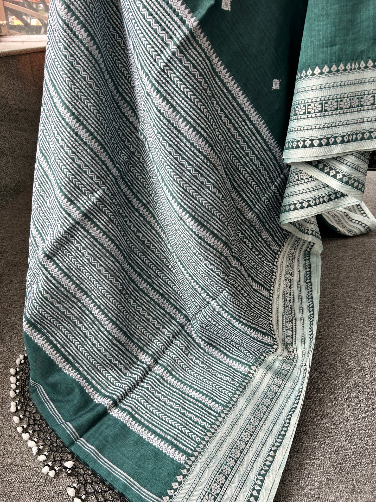 GREEN MERCERISED SAREE
