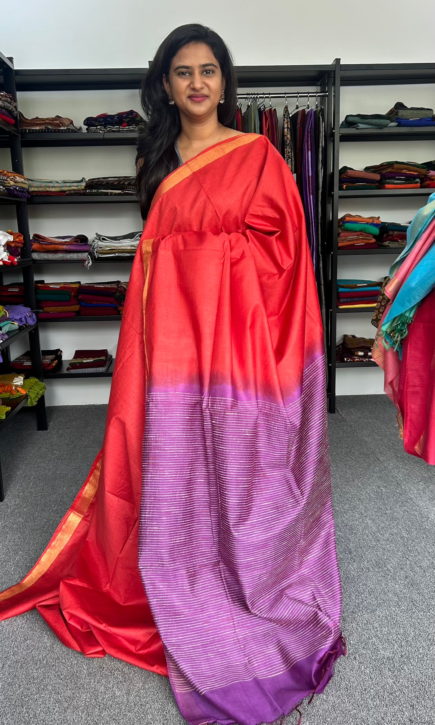 RED MYRA SAREE