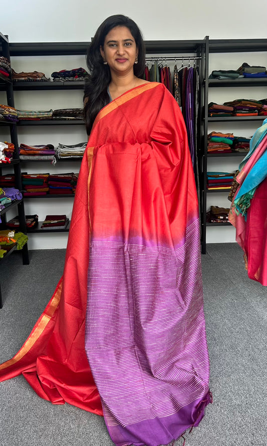 RED BANANA COTTON SAREE