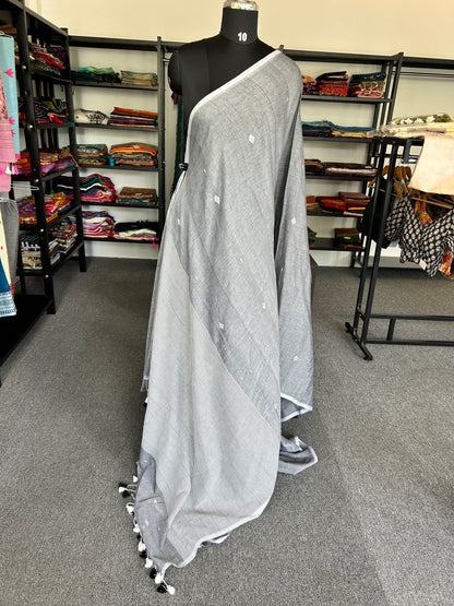 GREY JAMDANI SAREE