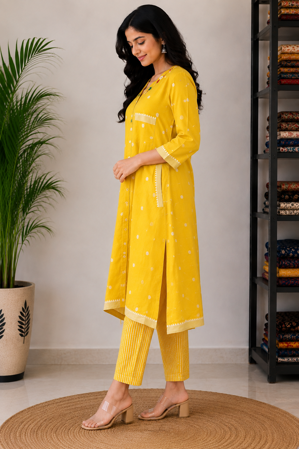 YELLOW 2-piece COTTON SUIT