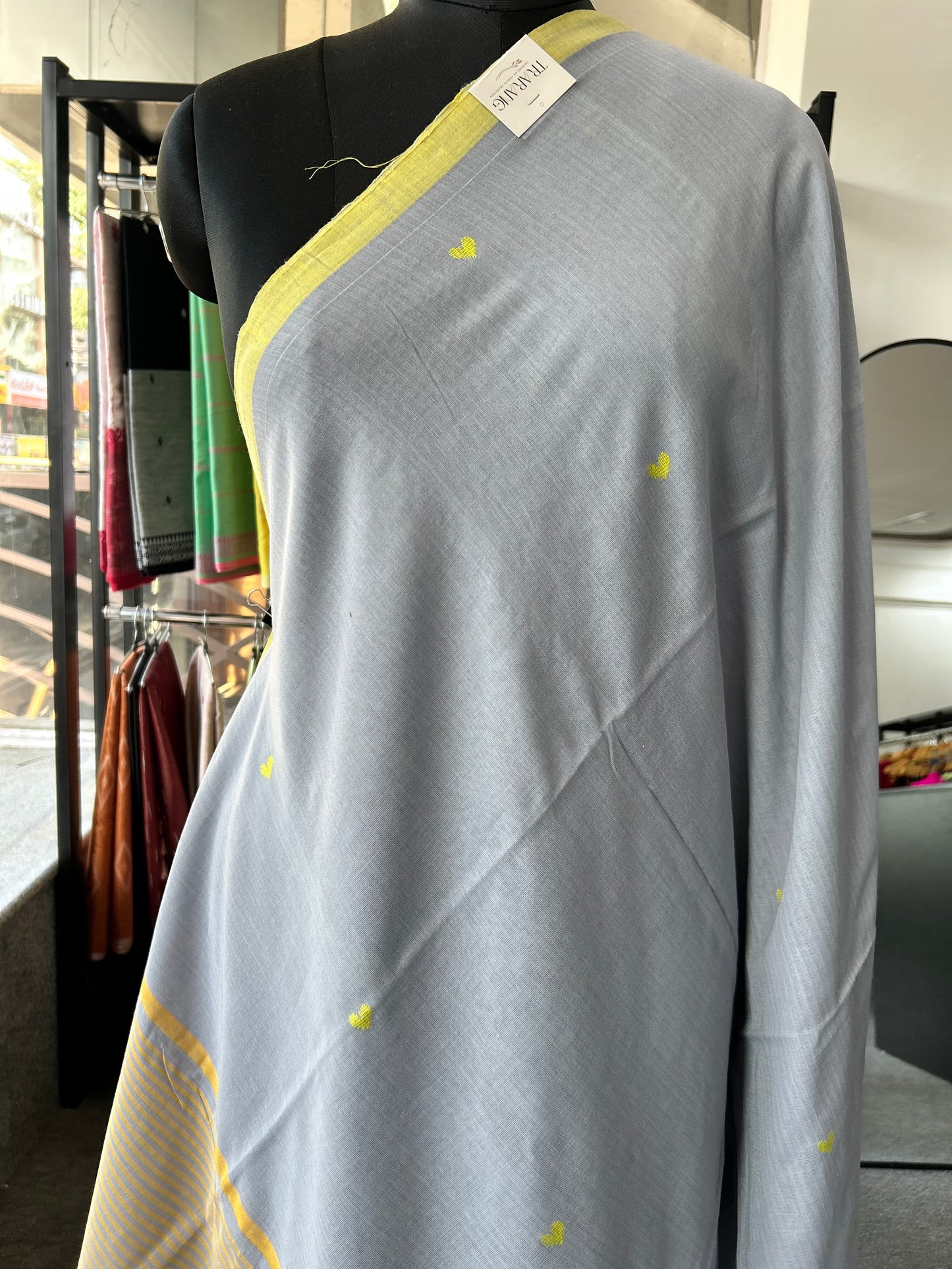 GREY MERCERISED JAMDANI