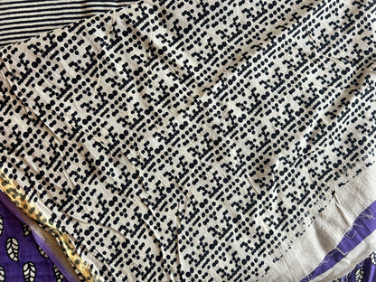 Purple chanderi mul cotton