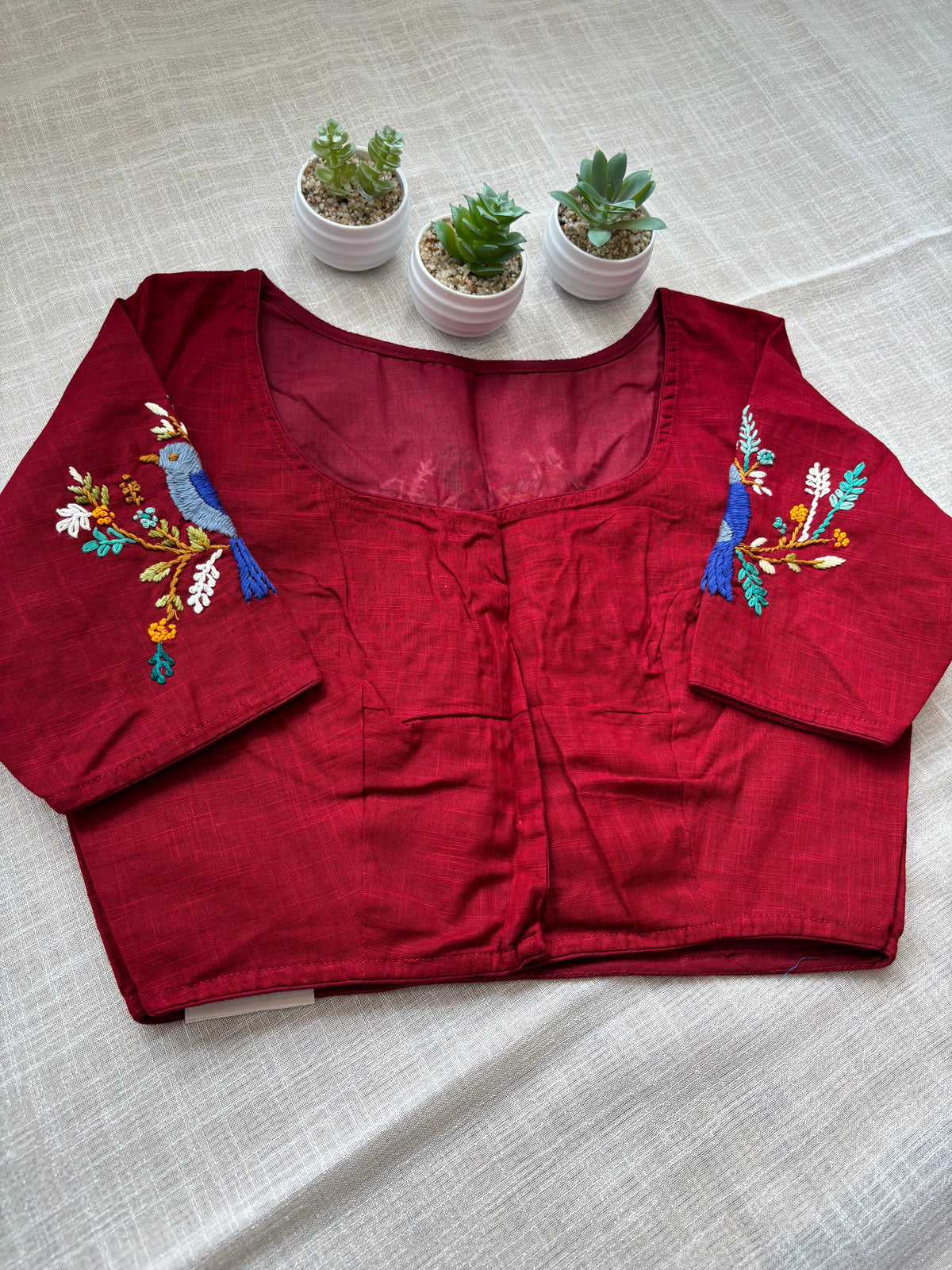 MAROON EMBROIDERED  BLOUSE