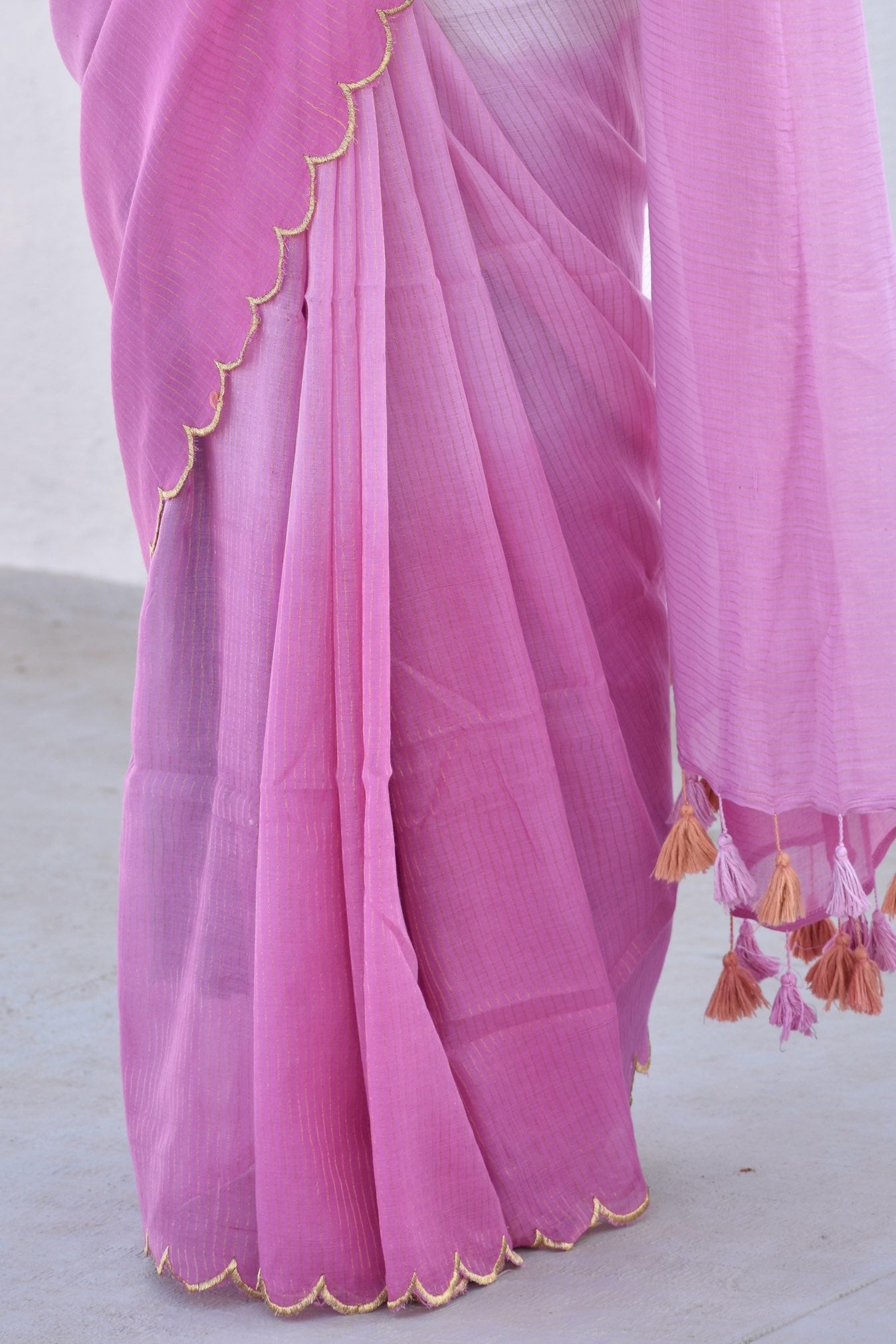 PINK  MUL SAREE