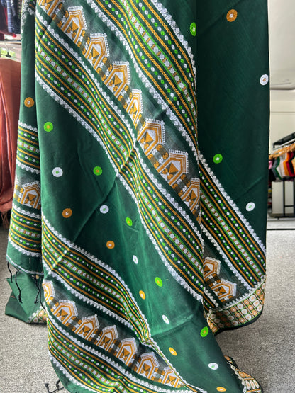 GREEN MERCERISED SAREE