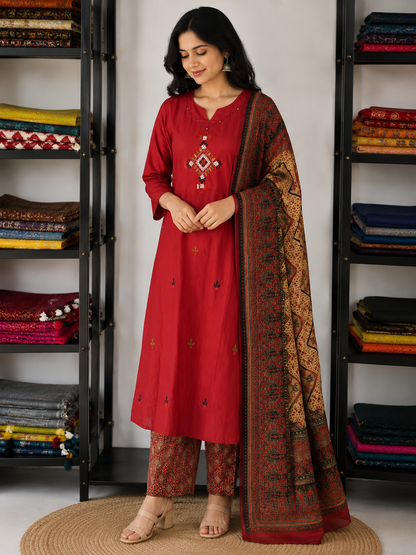BLACK GAMTHI COTTON SUIT