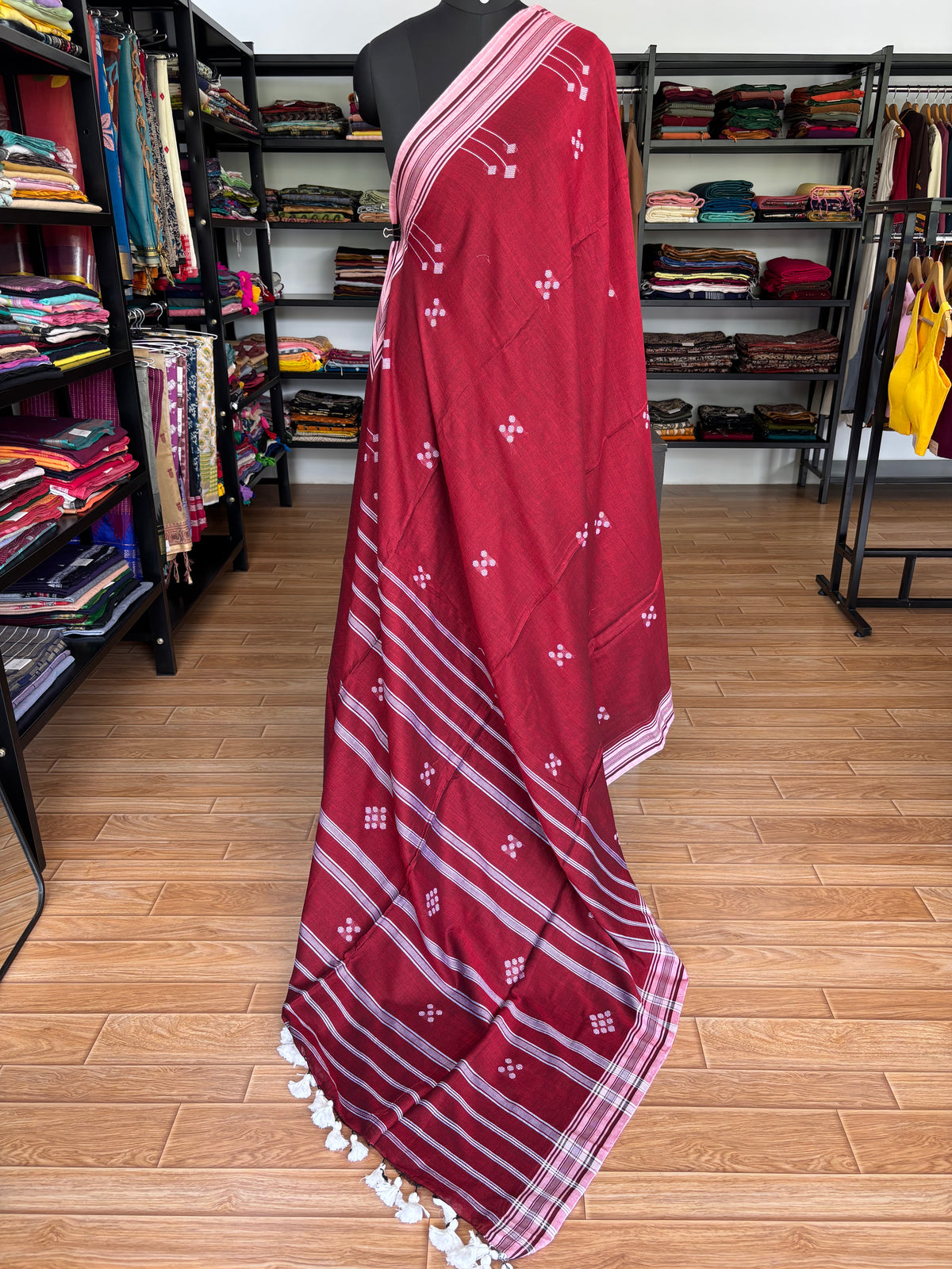 RED BHUJODI SAREE