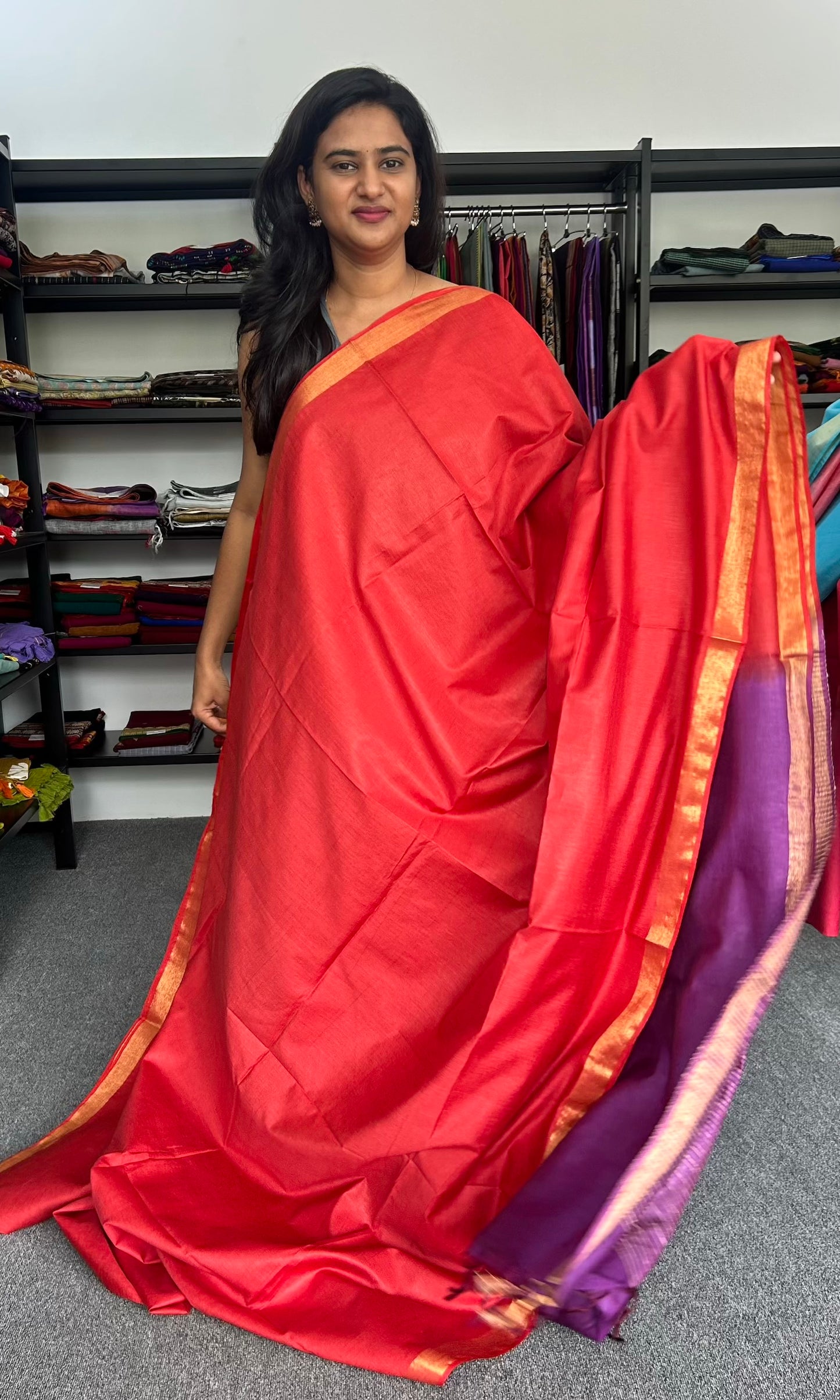RED MYRA SAREE