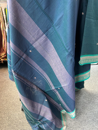 BLUE DHANIAKHALI SAREE
