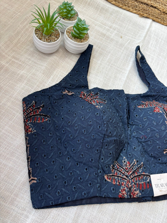 NAVY BLUE HAKOBA BLOUSE