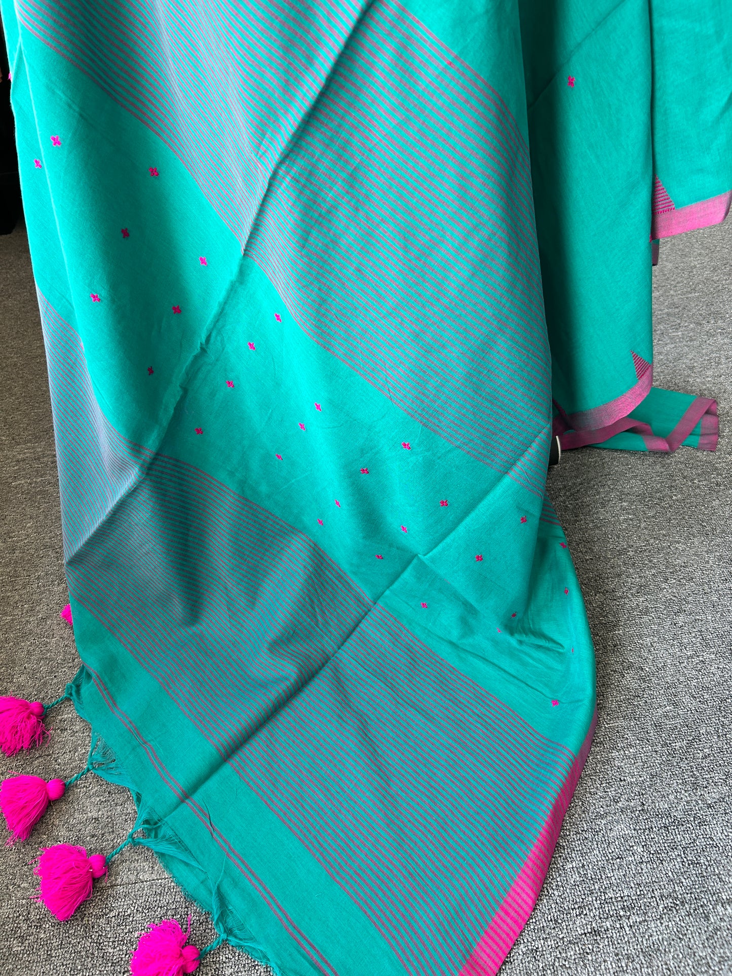 GREEN JAMDANI SAREE