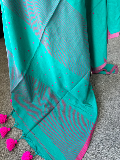 GREEN JAMDANI SAREE