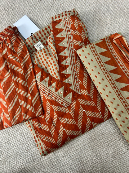 ORANGE COTTON SUIT
