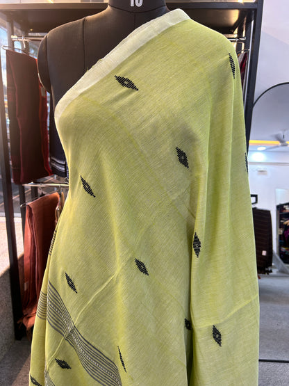 GREEN MUL JAMDANI SAREE
